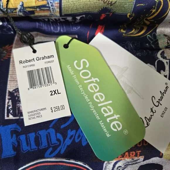 $258 ROBERT GRAHAM Mens 2XL Forest Green Puffer Vest RGF23R82 XXL - Picture 8 of 14